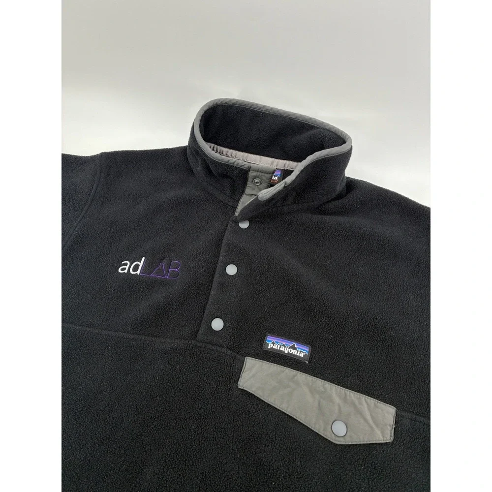 Patagonia Mens Synchilla Snap-T Fleece Pullover Black TCU Journalism Small
